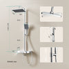 Duschsystem mit Thermostat, Regendusche & Glasablage