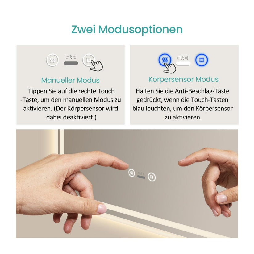 Badezimmerspiegel Dimlite LM04 - 60 x 80 cm / Touch + 3 Farben + Anti-Beschlag + Mit Bewegungssensor - Bild 26