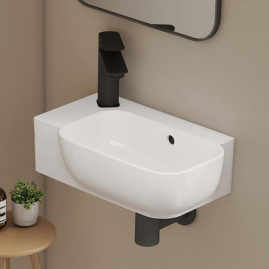 Keramik-Waschbecken CB23 Klein mit Hahnloch & Überlauf