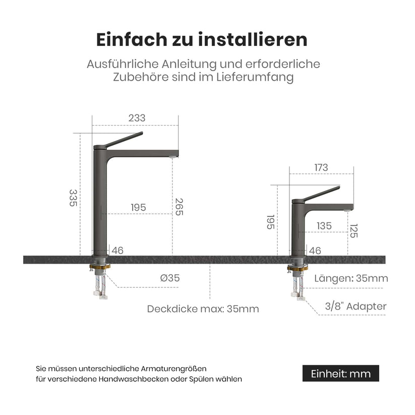 Wasserhahn Arcspout XF21 Lang - Anthrazit - Bild 14