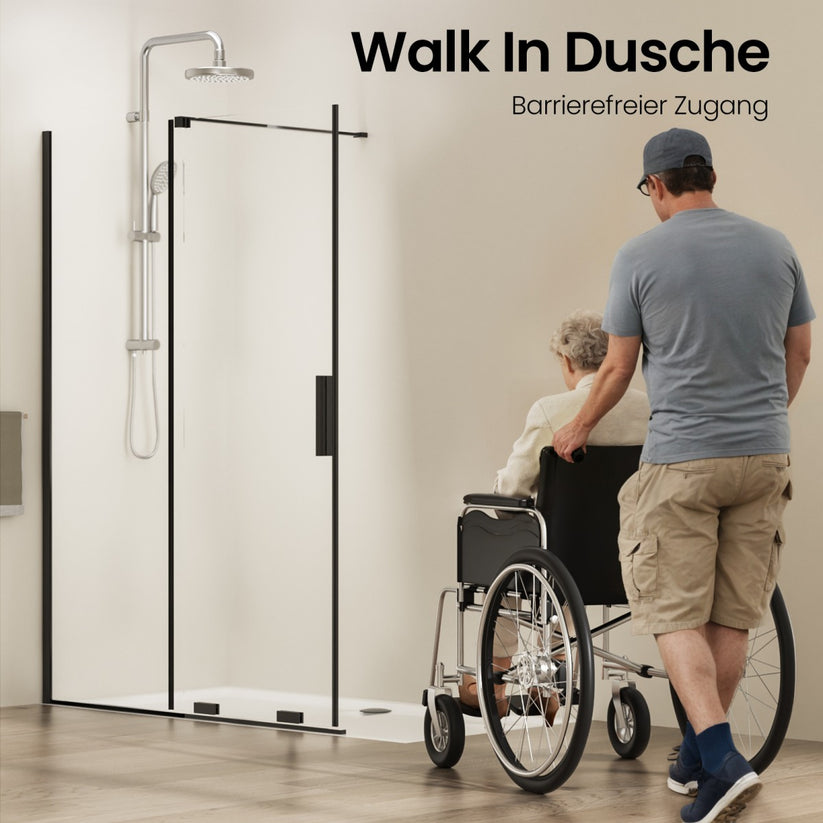 Schiebetür Duschkabine Slidenco WS - Schwarz / 120 x 195 cm - Bild 3