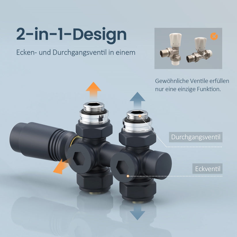 Heizkörperventil mit Thermostat, 7-stufig regelbar, aus Messing - Anthrazit / 1 - Bild 7