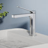 Waschtischarmatur mit abgewinkeltem Griff und wassersparender Funktion