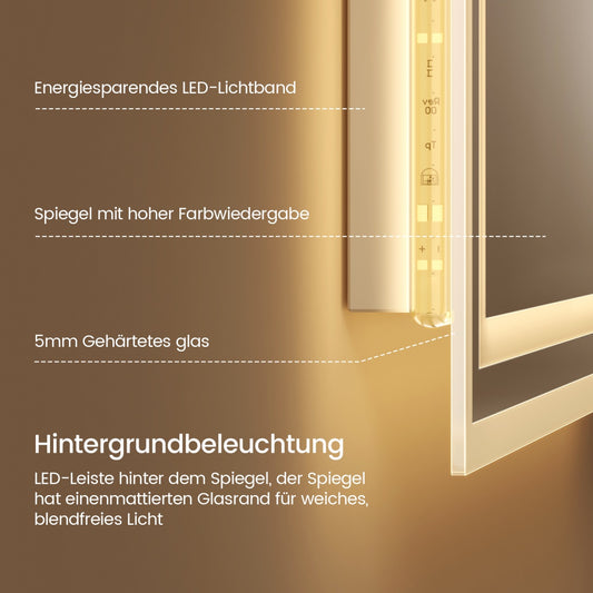 Rechteckiger LED-Badspiegel