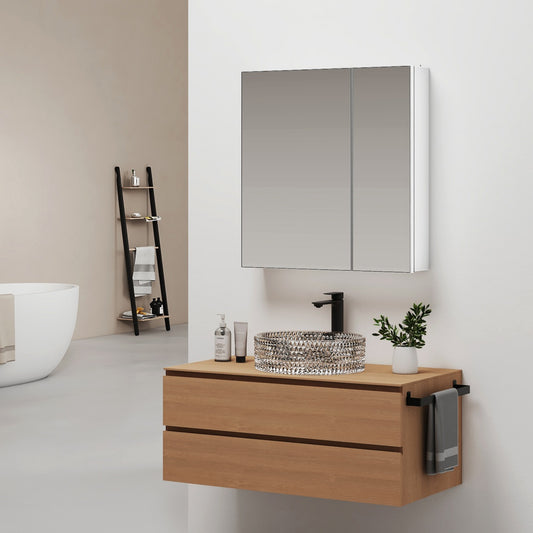 MC9 Badezimmer-Spiegelschrank mit Doppeltür, Soft-Close & integriertem Stauraum