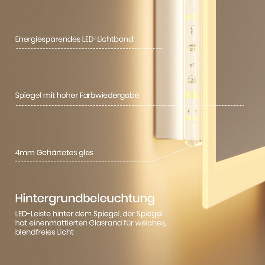 Rechteckiger LED-Badspiegel