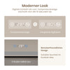 LED-Badezimmerspiegel mit schwarzem Rahmen, Uhr, Temperaturanzeige & Anti-Beschlagfunktion
