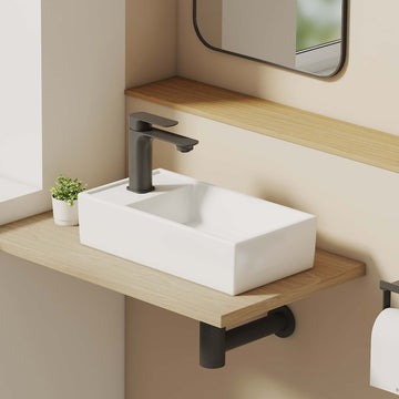 Keramik-Waschbecken CB24 mit Hahnloch & ohne Überlauf