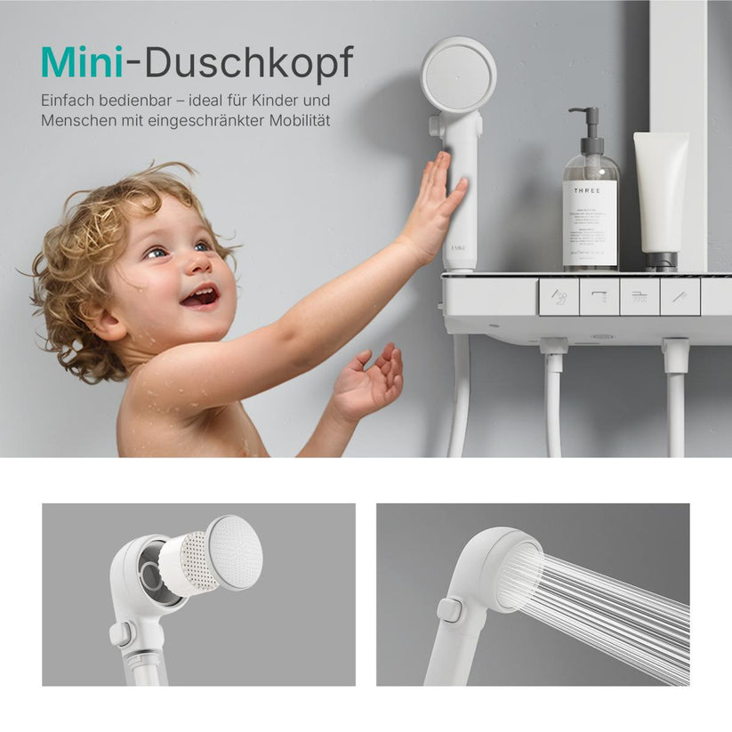 Duschsystem BubbleKids F23 Quadratische Regendusche - Weiß - Bild 12