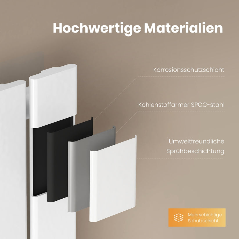 EMKE Flachheizkörper Horizontal Einlagig Seitenanschluss Wohnzimmer (Anthrazit/Weiß) - Weiß / 63x100 / Einlagig - Bild 4