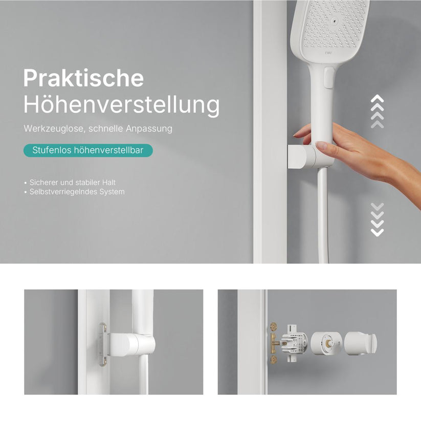 Duschsystem BubbleKids F23 Quadratische Regendusche - Weiß - Bild 13