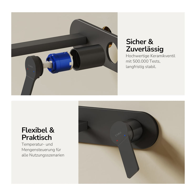 Einhebelmischer Wasserhahn Arcspout XF22 - Schwarz matt - Bild 8