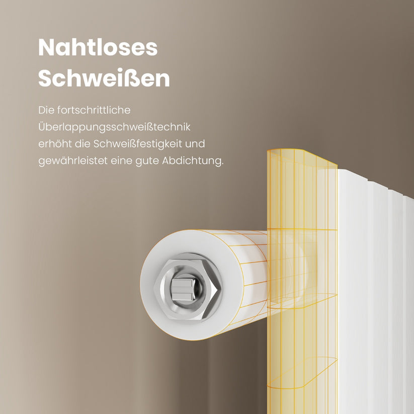 EMKE Flachheizkörper Horizontal Einlagig Seitenanschluss Wohnzimmer (Anthrazit/Weiß) - Weiß / 63x100 / Einlagig - Bild 5