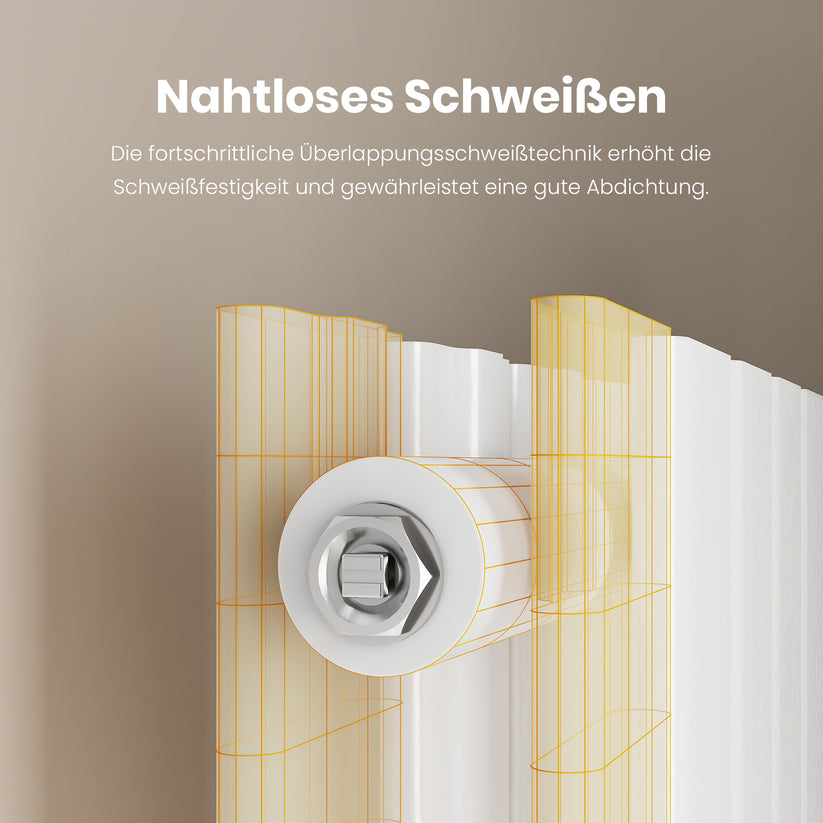 EMKE Design-Heizkörper (180cm/160cm Höhe, zur Vertikal-Montage, flach, doppellagig) - Weiß / 180x62 / Doppellagig - Bild 3
