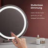Runder LED-Schminkspiegel mit Touchsteuerung & dimmbarem Dreifachlicht