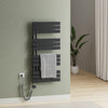 Elektrischer Handtuchheizkörper ESFTR – Flachrohr-Design, einseitig, rein elektrisch, mit Thermostat & Timerfunktion
