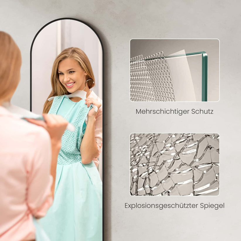 Ganzkörperspiegel FM07 - Schwarz / 140 x 40 cm - Bild 5