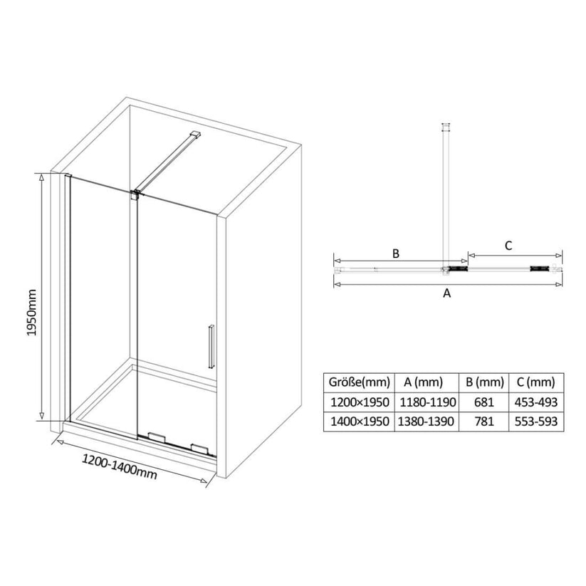 Schiebetür Duschkabine Slidenco WS - Chrom / 120 x 195 cm - Bild 19