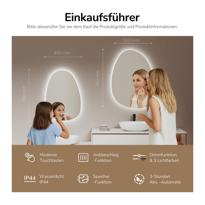 Badezimmerspiegel Glowrim LM34 - 75 × 55 × 3 cm - Bild 6