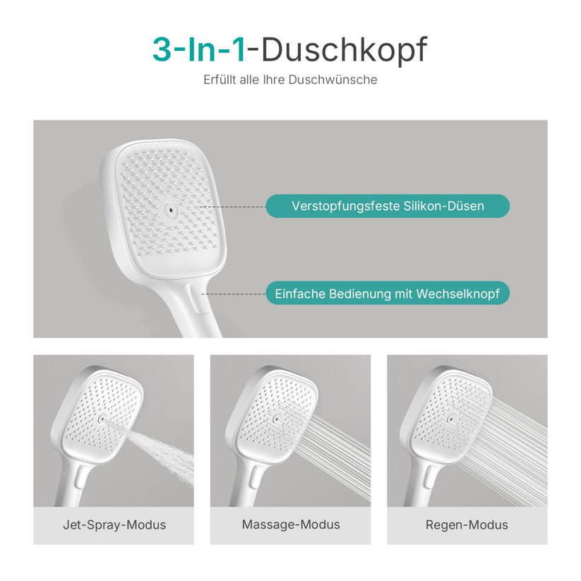 Duschsystem BubbleKids F23 Quadratische Regendusche - Weiß - Bild 15