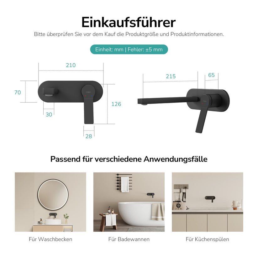 Einhebelmischer Wasserhahn Arcspout XF22 - Schwarz matt - Bild 10