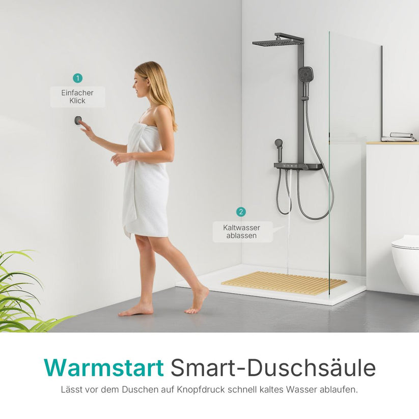 Duschsystem BubbleKids F23 Quadratische Regendusche - Anthrazit - Bild 3