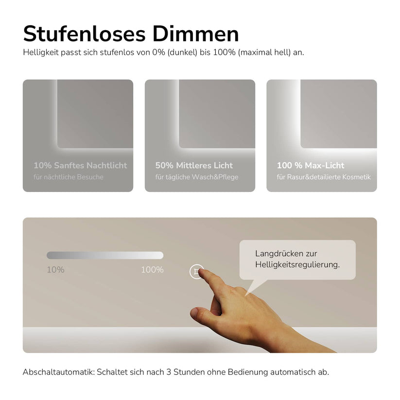 Badezimmerspiegel Glowrim LM09 - 100 x 60 cm / Touch + 3 Farben - Bild 80