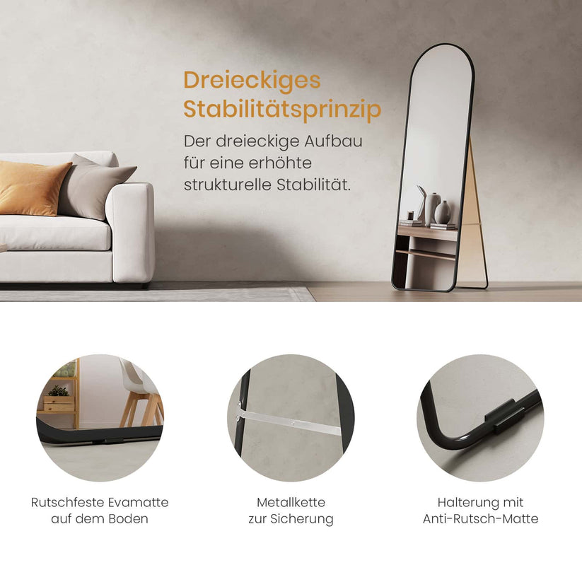 Ganzkörperspiegel FM07 - Schwarz / 140 x 40 cm - Bild 7