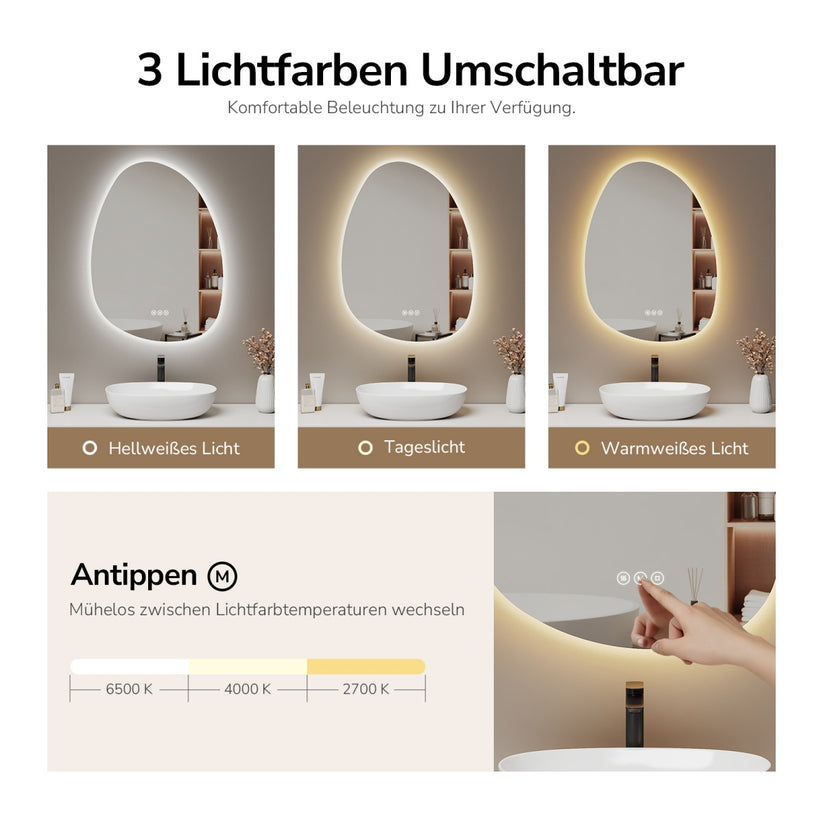Badezimmerspiegel Glowrim LM34 - 75 × 55 × 3 cm - Bild 7