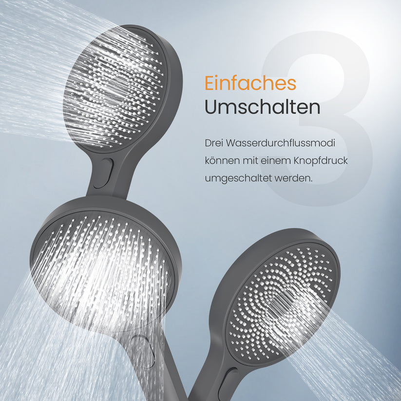 Thermostat‑Duschsystem mit Split‑Design & 3‑Strahl‑Handbrause – matt Anthrazit - Bild 7