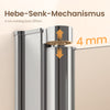 Eck-Duschkabine mit faltbarer Drehfalttür und Hebe-Senk-Mechanismus