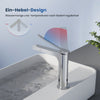 Waschtischarmatur mit abgewinkeltem Griff und wassersparender Funktion