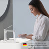 Waschtischarmatur mit abgewinkeltem Griff und wassersparender Funktion
