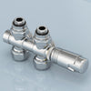 Multiblock-Heizkörperventil mit Thermostat, geeignet für G 1/2" & 15 mm Rohre