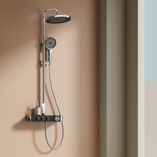 Duschsystem mit Thermostat, Regendusche & 3 Strahlarten