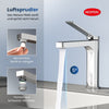 Waschtischarmatur mit abgewinkeltem Griff und wassersparender Funktion