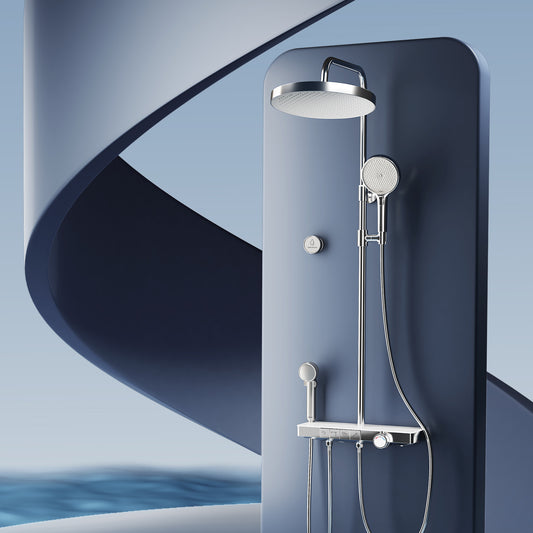 Duschsystem mit Thermostat, Kopf- & Handbrause mit Wassersparfunktion