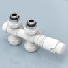 Multiblock-Heizkörperventil mit Thermostat, geeignet für G 1/2" & 15 mm Rohre