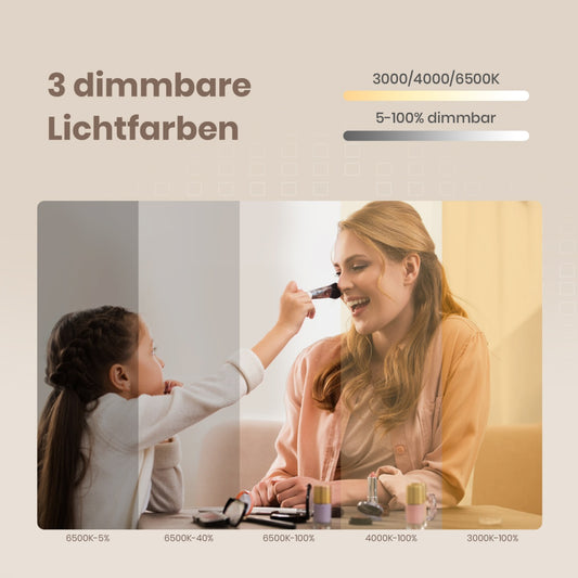 Runder LED-Badspiegel mit Anti‑Beschlagfunktion