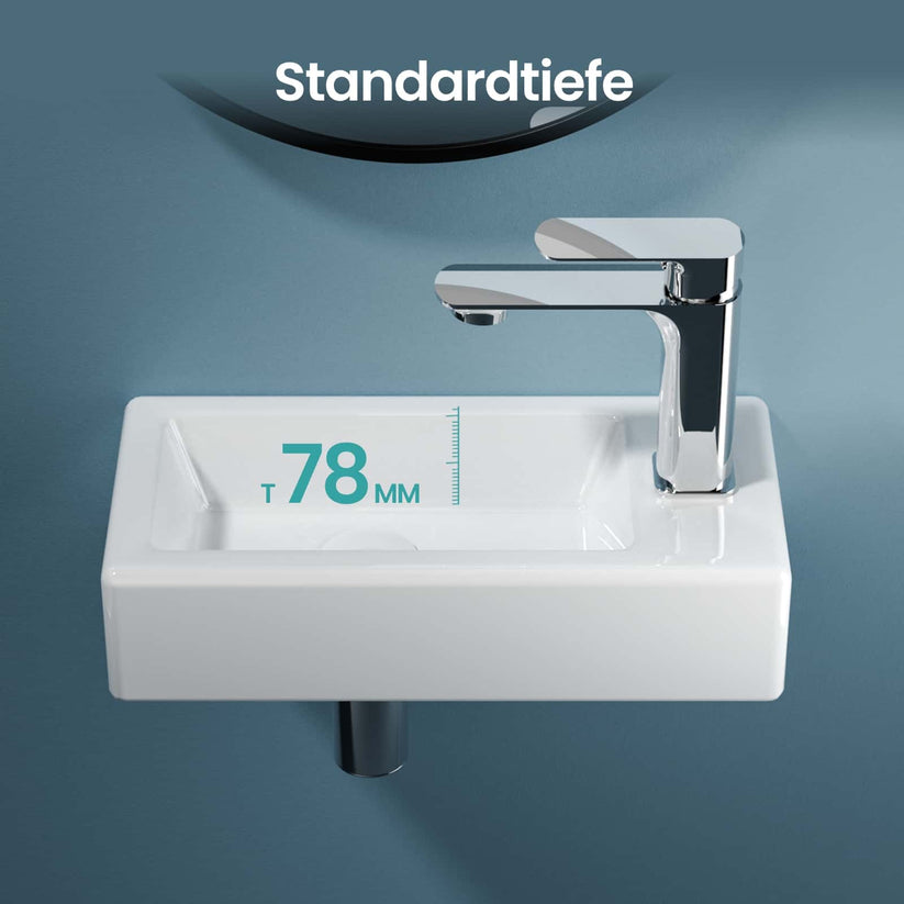 Aufsatzwaschtisch Ceraedge CB06 - 40.5 x 20.5 x 10.5 cm / Linkes Perforation | Rechtes Hahnloch - Bild 13