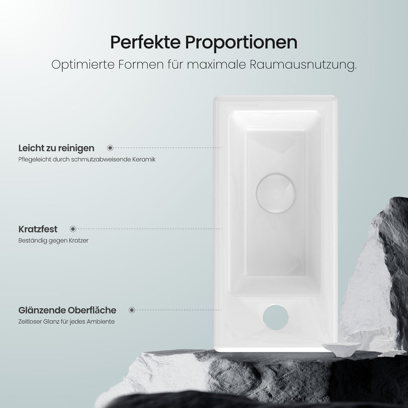 Aufsatzwaschtisch Ceraedge CB06 - 36.5 x 18 x 9 cm / Linkes Perforation | Rechtes Hahnloch - Bild 6