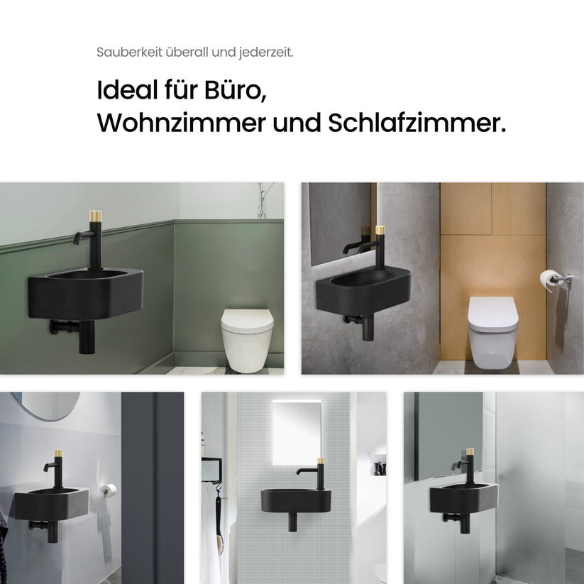 Keramik-Hängewaschbecken CB15 - Linkes Perforation | Rechtes Hahnloch - Bild 6