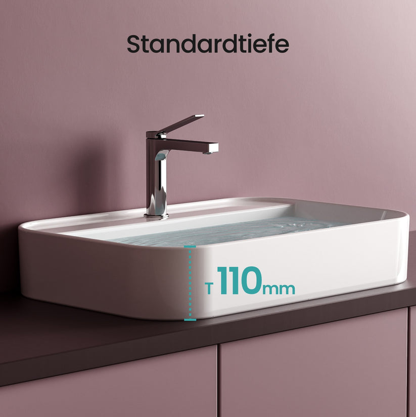 Aufsatzwaschtisch Ceraform CB02 - Weiß / 70 × 40 × 11 cm - Bild 7