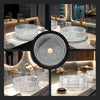 Rundes Aufsatzwaschbecken aus Klarglas mit diamantgeschliffenem Design