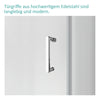 Duschkabine mit doppelseitiger Falttür für Eckeinbau, 195 cm hoch