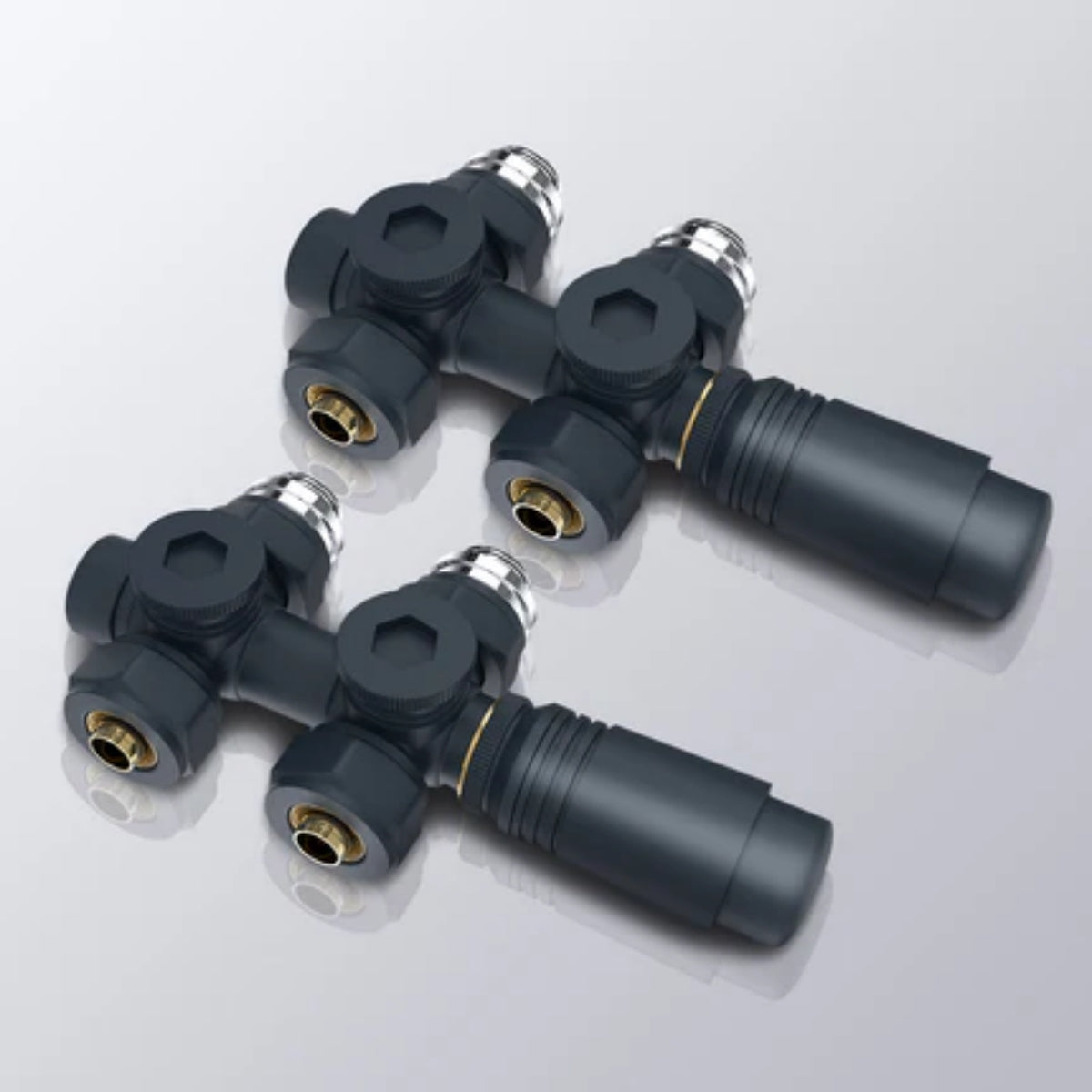 Heizkörperventil mit Thermostat, 7-stufig regelbar, aus Messing