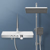 Duschsystem mit Thermostat, Kopf- & Handbrause sowie Glasablage