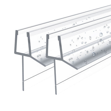EMKE Schwallschutzleiste S04 Badezimmer, geeignet für 4–6 mm Glas (abreißbare Kante), Schwanzlänge 20 mm, Tropfreflektordichtung, verwendet für 4–6 mm Glas, Material PVC, Farbe klar.