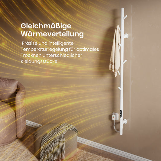 Elektrischer Handtuchheizkörper mit 6 Haken, App- & Sprachsteuerung, Thermostat