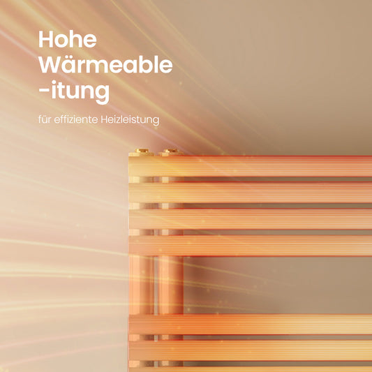 Warmwasser-Handtuchheizkörper aus Stahl, Rundrohr-Design, Seitenanschluss unten, verschiedene Größen